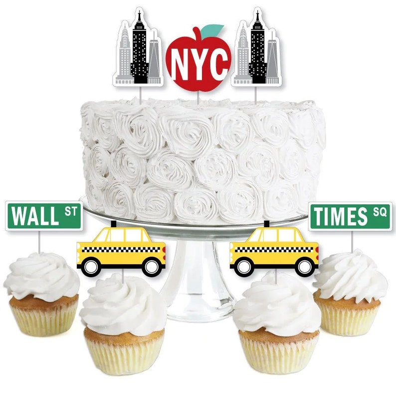 NYC Cityscape Dessert Cupcake Toppers New York City Party Etsy