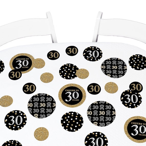 Adult 30th Birthday - Gold - Giant Circle Confetti - Thirtieth Birthday Party Decorations - Large Confetti - Party Supplies - 27 Ct Il_570xn