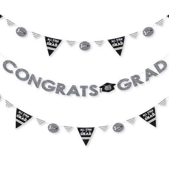 All Star Grad - 2019 Graduation Party Letter Banner Decoration - 36 Banner Cutouts and Congrats Grad Banner Letters Il_570xn