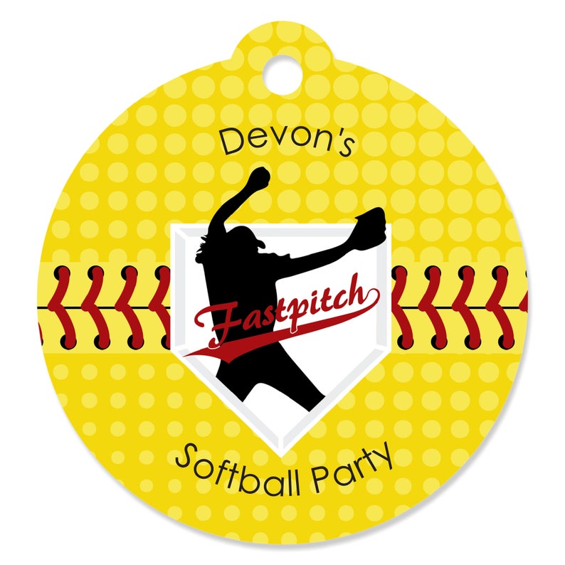 Fastpitch Softball Party Happy Birthday Banner Sign