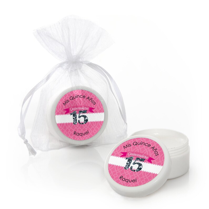 Quinceanera Sweet 15 Pink Lip Balm Party Favors Etsy