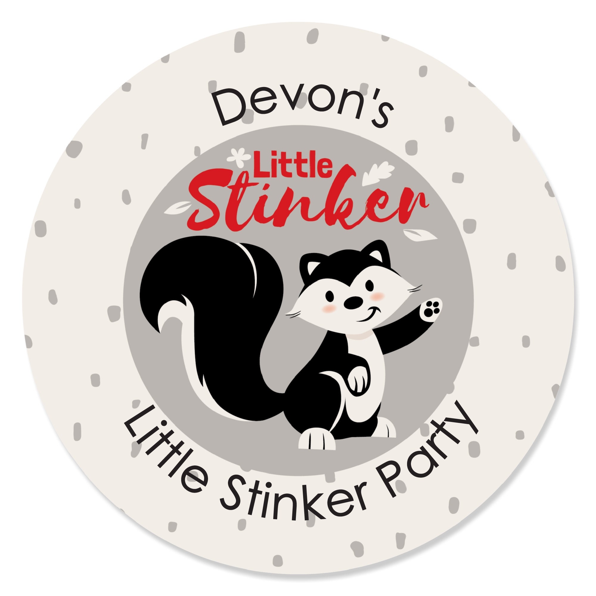Woodland Creatures Baby Shower Personalized Round Stickers 24 Stickers Total