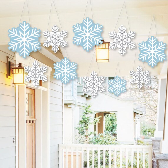 Hanging Snowflakes Outdoor Winter Wonderland Porch Tree Yard