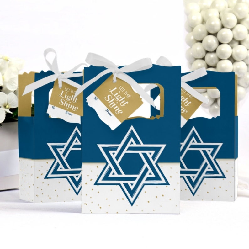 Happy Hanukkah Chanukah Party Favor Boxes Set of 12 Etsy