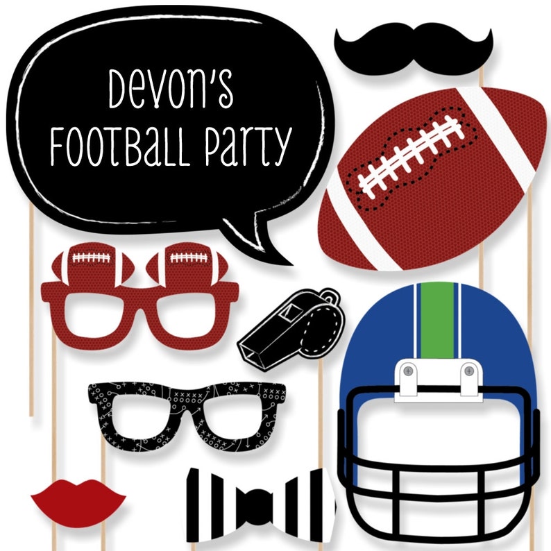 Football Photo Booth Props Football Photobooth Kit With - Etsy