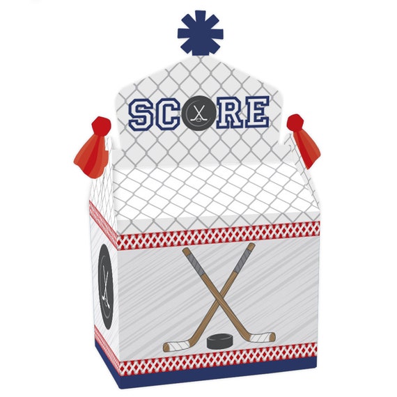 Shoots & Scores! - Hockey - Treat Box Party Favors - Baby Shower or Birthday Party Goodie Gable Boxes - Set of 12 Il_570xn