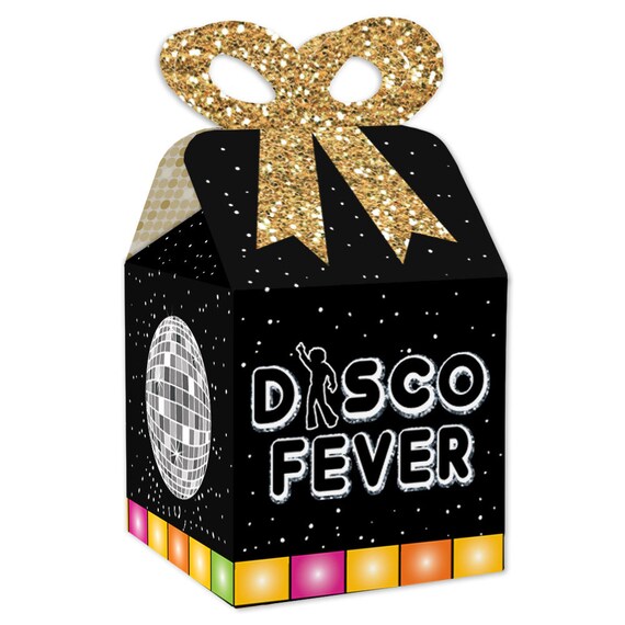 70’s Disco Square Favor Gift Boxes 1970s Disco Fever Party Bow