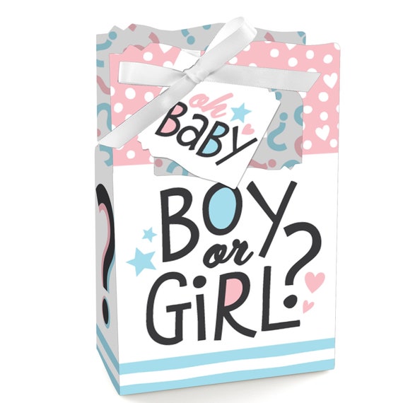 Baby Gender Reveal Team Boy or Girl Party Favor Boxes Set of 12 by