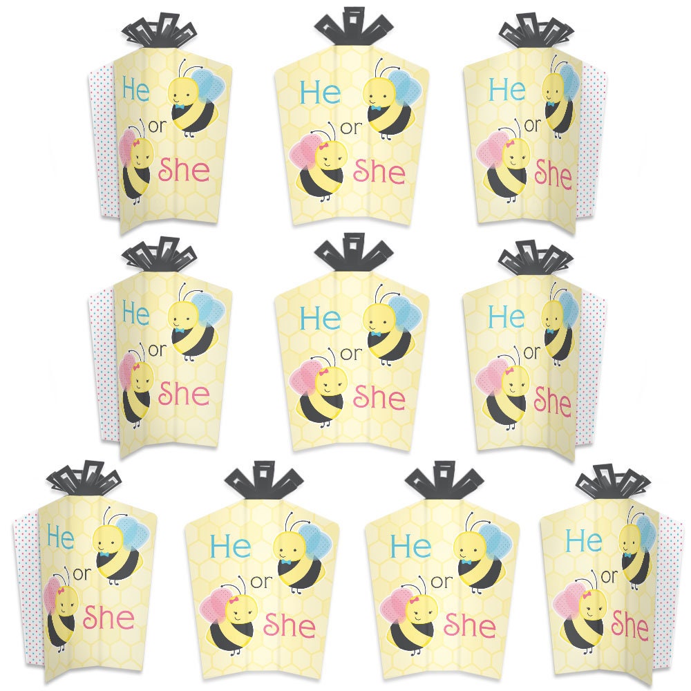What Will It BEE Table Decorations Gender Reveal Fold and Flare Centerpieces 10 Count