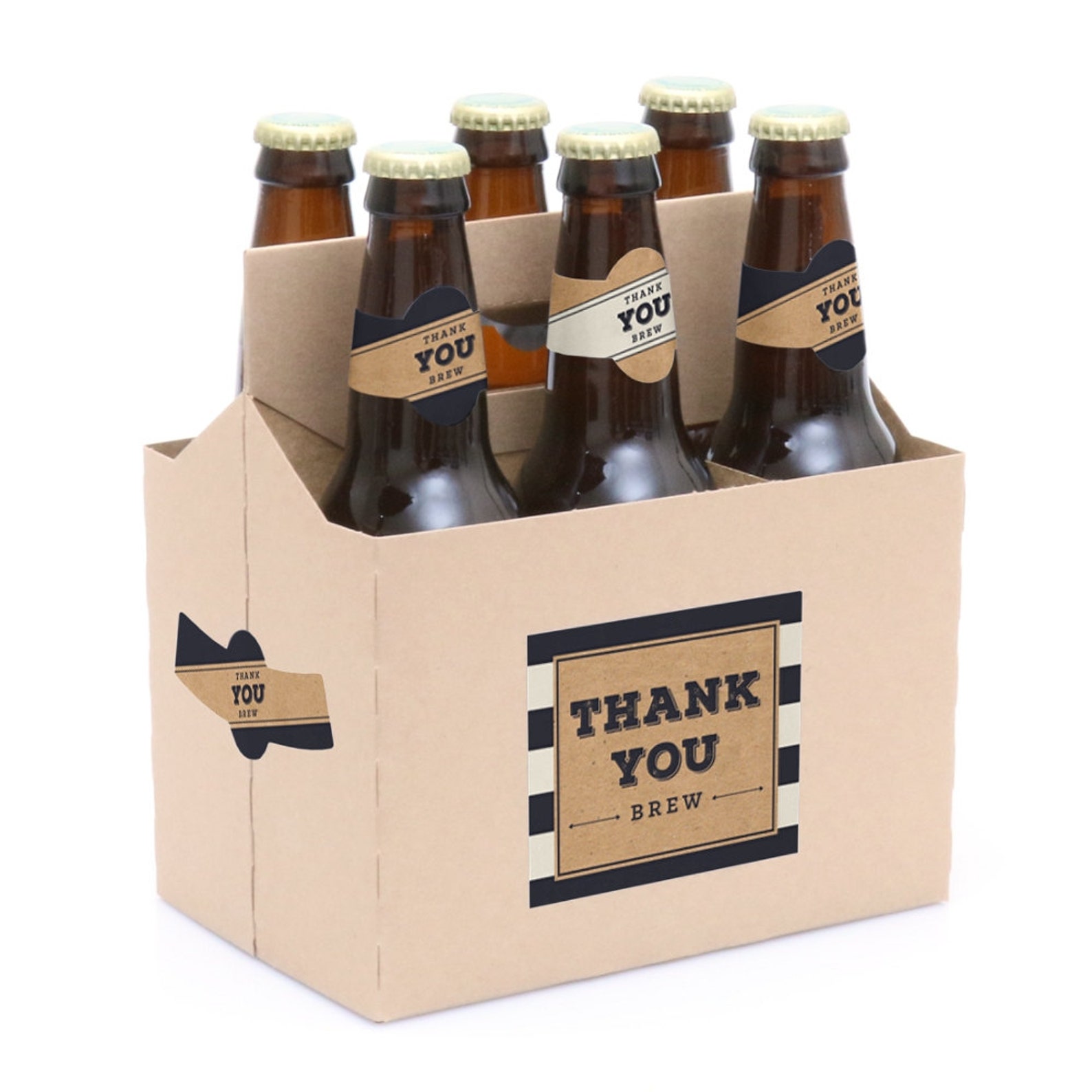 Thank You Beer Bottle Labels 6 Beer Bottle Labels & 1 Etsy