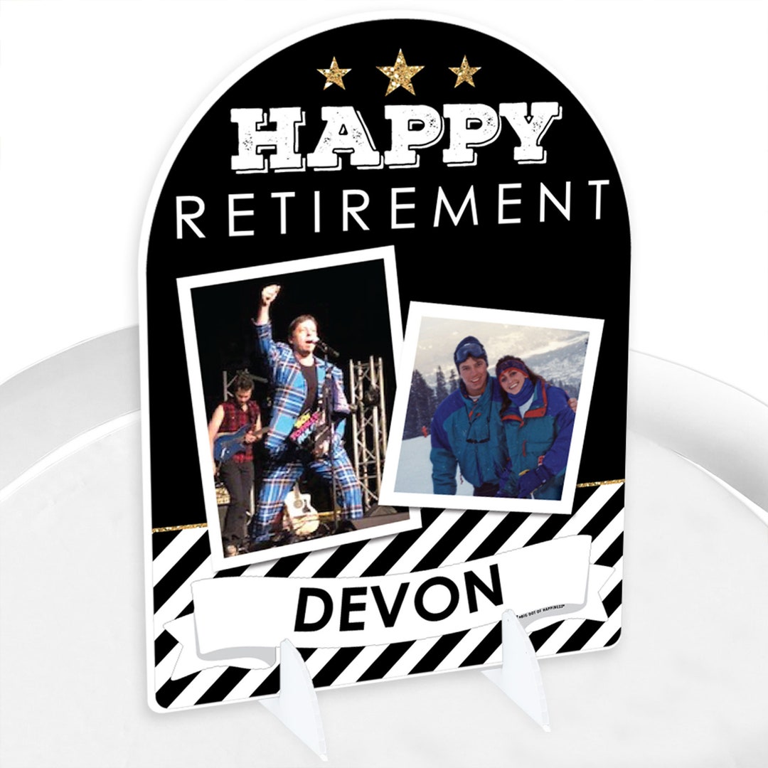 Happy Retirement Personalized Retirement Party Picture Display Stand ...