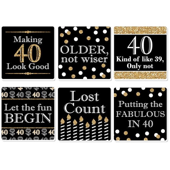 Adult 40th Birthday Gold Funny Birthday Party Decorations Drink