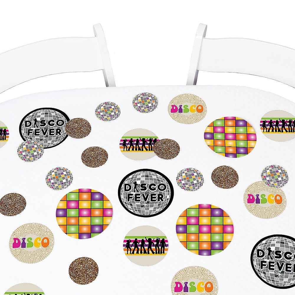 70's Disco - Giant Circle Confetti - 1970's Disco Decade Party or Birthday Party Decorations - Large Confetti - Party