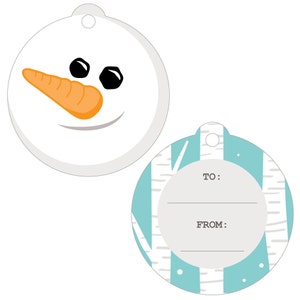Let It Snow - Snowman - Holiday and Christmas to and from Favor Gift Tags (Set of 20)