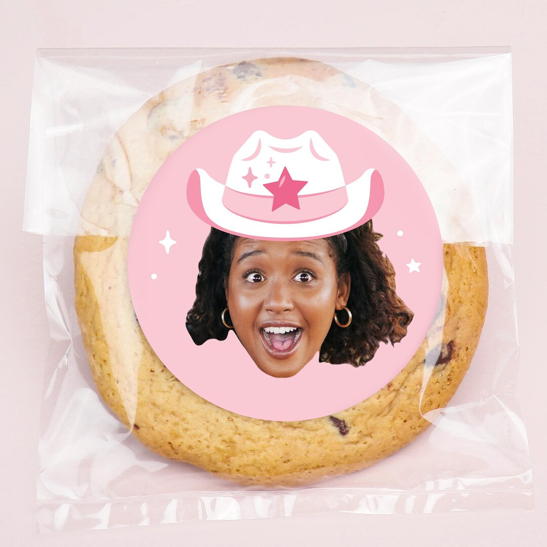 Pink Rodeo Sticker Custom Photo Pink Rodeo Cowgirl Stickers & Clear Cookie Bags ...