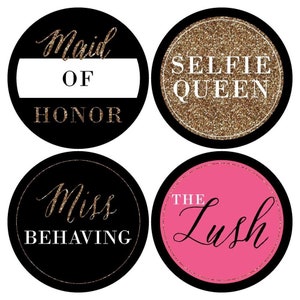 Girls Night Out Bachelorette Party Name Tags Party Badges Sticker Set of 12 image 5