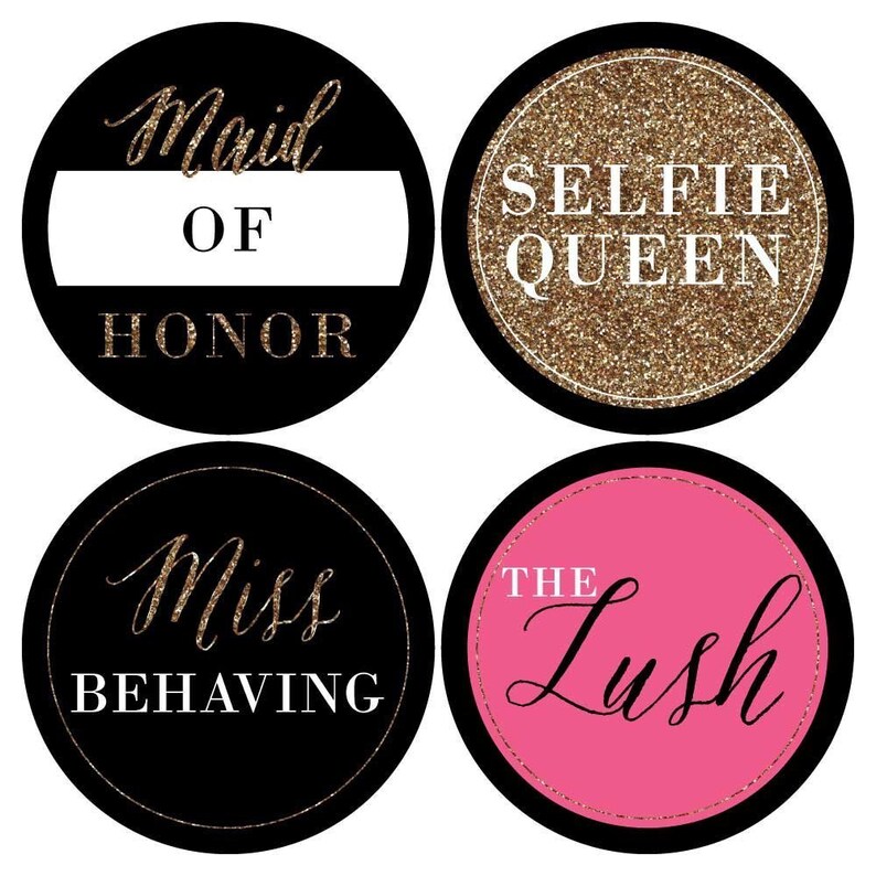 Girls Night Out Bachelorette Party Name Tags Party Badges Sticker Set of 12 image 5