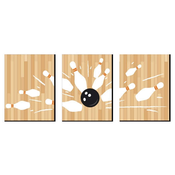 Strike Up the Fun Bowling Sports Themed Wall Art, Kids Room Decor