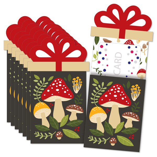 Wild Mushrooms - Red Toadstool Party Money and Gift Card Sleeves - Nifty Gifty Card Holders - Set of 8