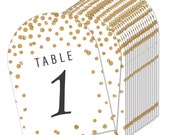 Gold Wedding - Wedding Receptions, Parties or Events Double-Sided 5 x 7 inches Cards - Table Numbers - 1-20 Il_170x135