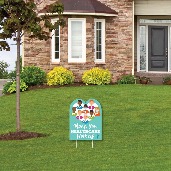 Thank You Healthcare Workers - Outdoor Lawn Sign - Yard Sign - 1 Piece Il_570xn