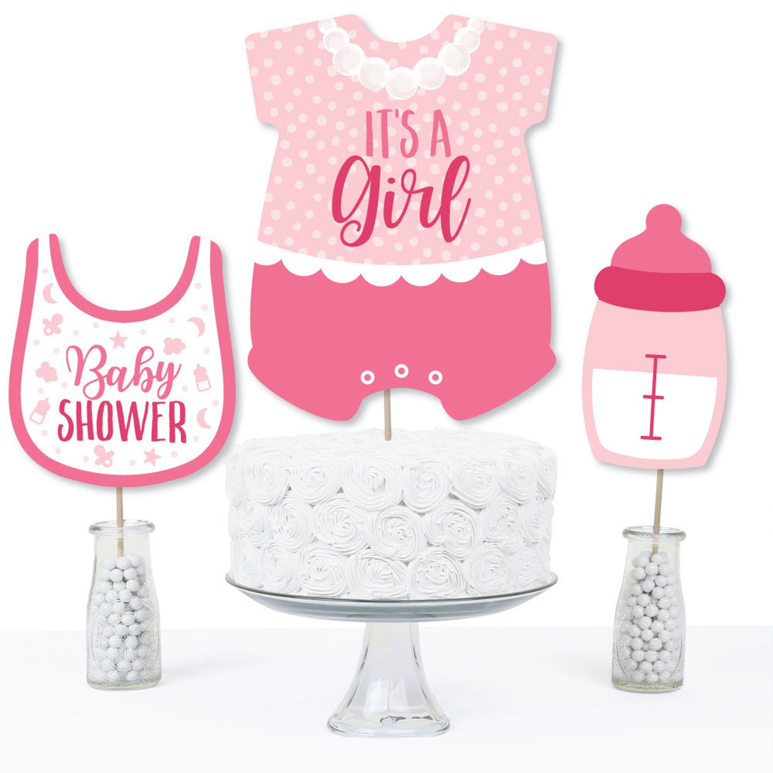 Its a Girl Pink Baby Shower Centerpiece Sticks Table Etsy