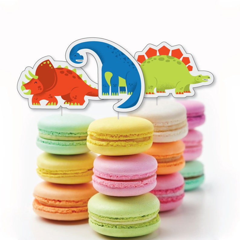 Roar Dinosaur Table Toppers - Set Of 15 Centerpiece Sticks For Dino-Themed Birthday Or Baby Shower Parties