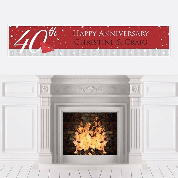 40th Wedding Anniversary Banner Anniversary Party Etsy