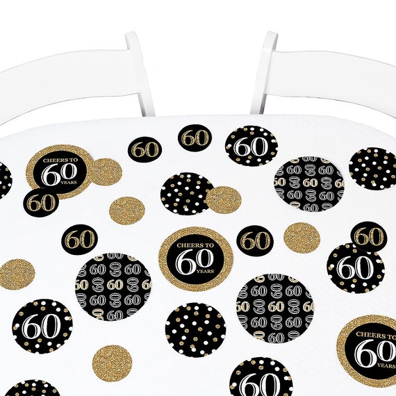 Adult 60th Birthday - Gold - Giant Circle Confetti - Sixtieth Birthday Party Decorations - Large Confetti - Party Supplies - 27 Ct Il_570xn