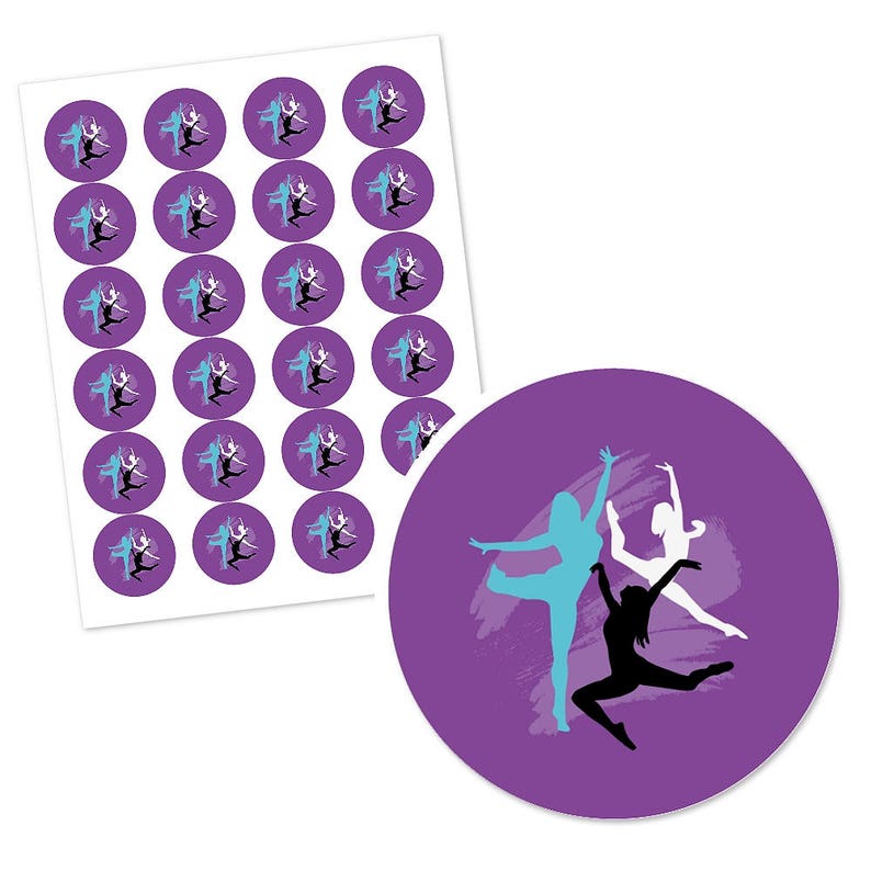 Must Dance to the Beat Personalized Dance Party DIY Craft Sticker Label Supplies Dance 24 Ct Custom Birthday Circle Sticker Labels