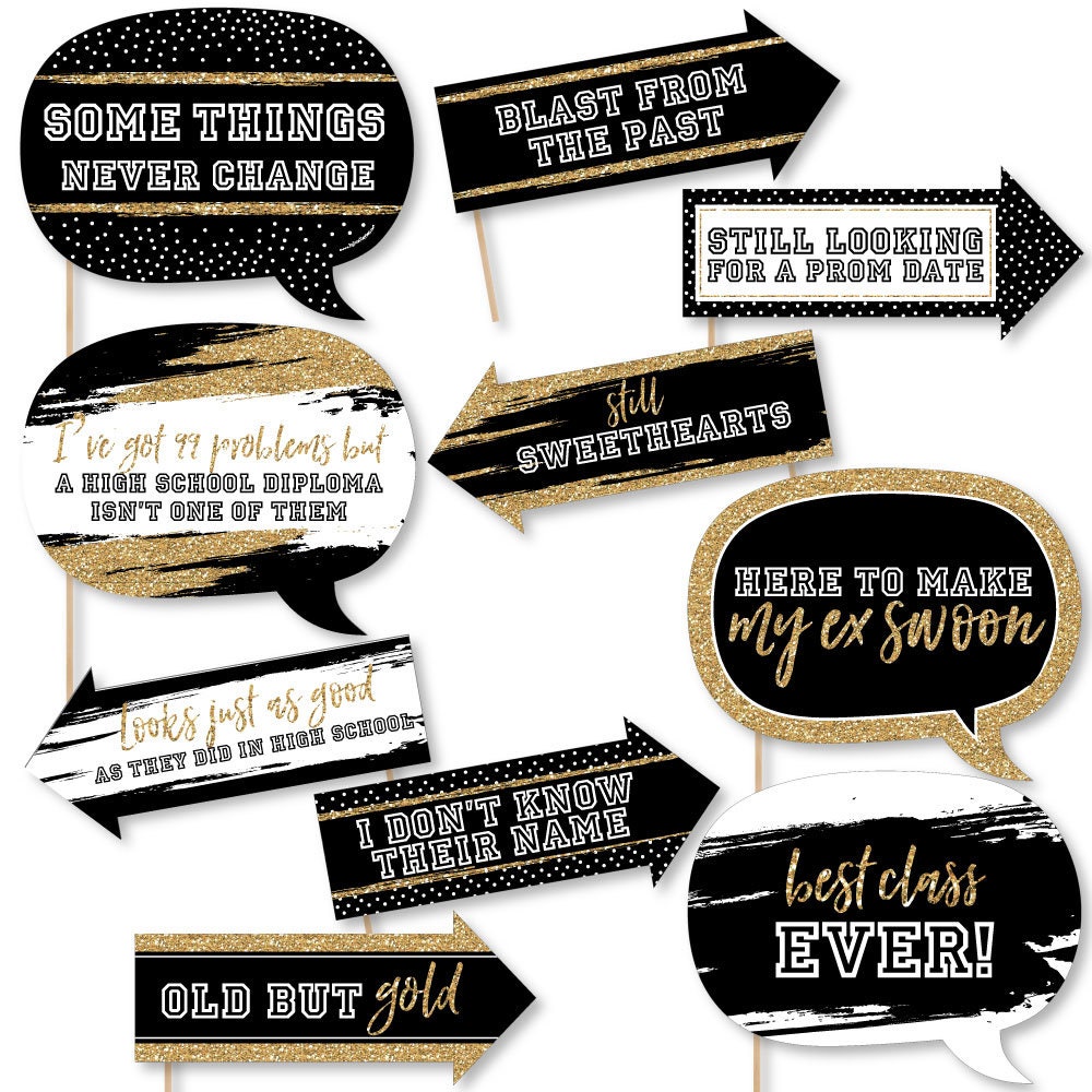 Funny Reunited - Photo Booth Props - Class Reunion Prop Kit - High ...