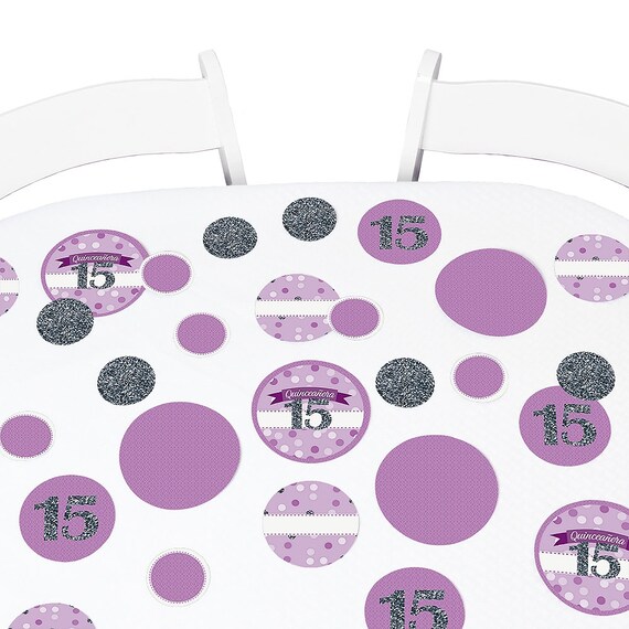 Quinceanera Sweet 15 Purple Giant Circle Confetti 15th
