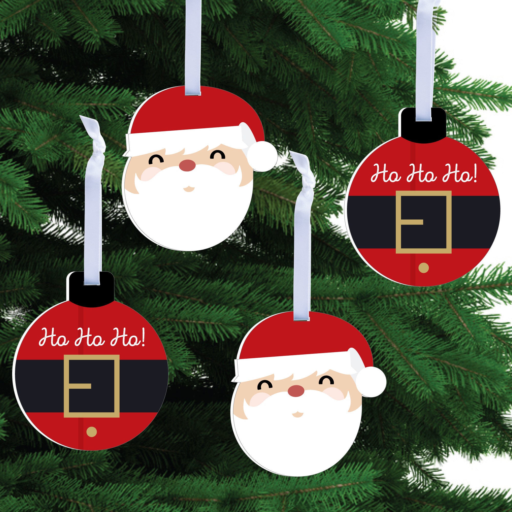 Acrylic Ornament Blanks Vintage Santa Clause Holly Wreath Personalized  Acrylic Glass Ornament with Hole Ornaments Hanging Accessories for Making