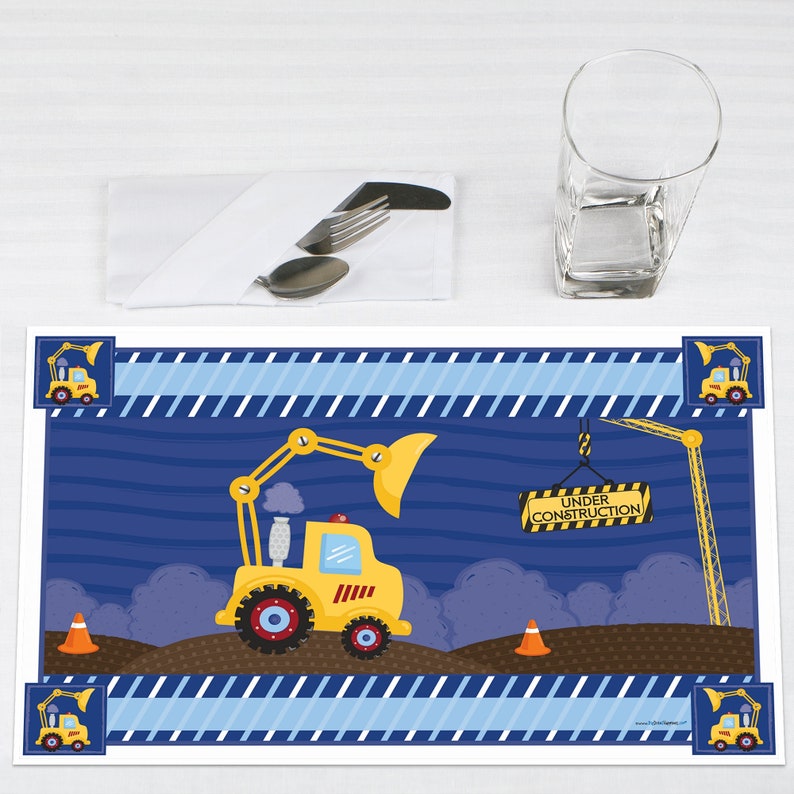 Dump Truck Party Supplies Baby Shower or Birthday Party Placemats Construction Truck Party Table Decorations 12 Ct