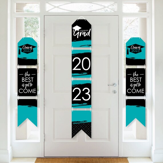 Teal Grad - Best is Yet to Come - Hanging Vertical Paper Door Banners - 2023 Graduation Party Wall Decoration Kit - Indoor Door Decor Il_570xn