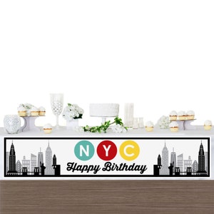 NYC Cityscape New York City Birthday Party Decorations Party Banner image 2
