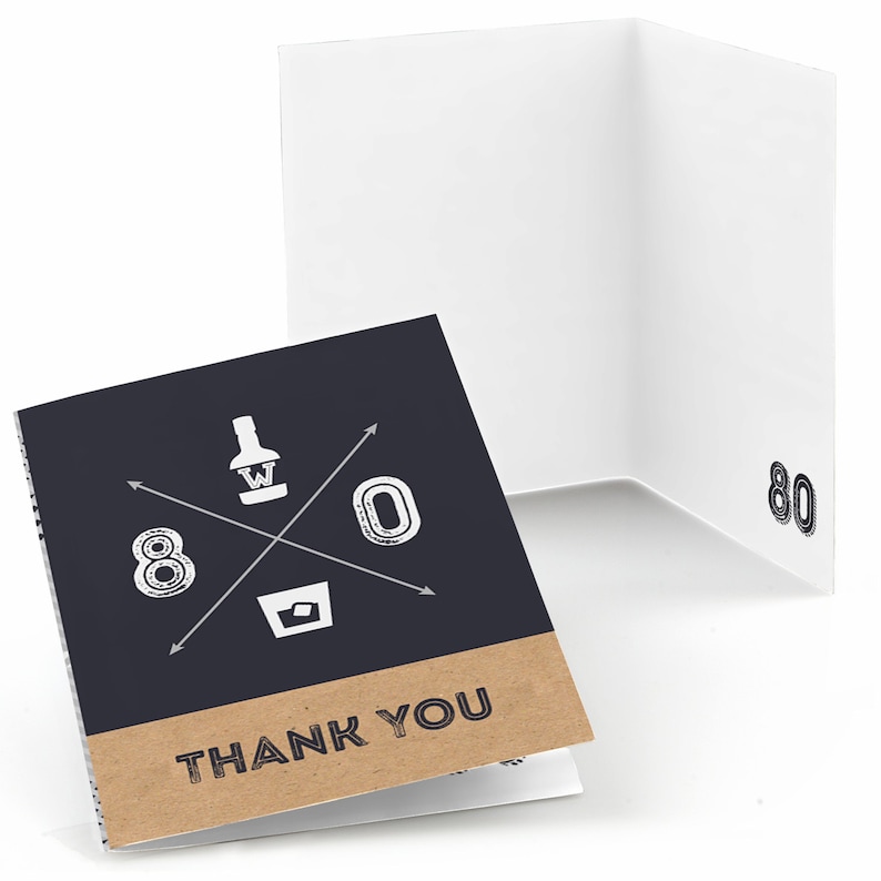 80th Birthday Thank You Cards Aged to Perfection Thank You | Etsy
