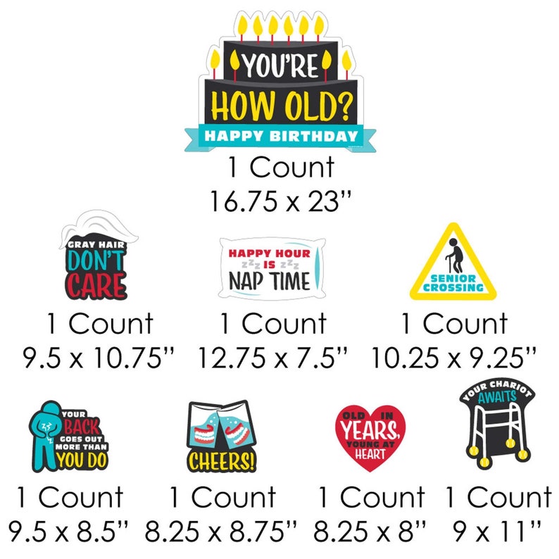 You're How Old Senior Moments Yard Sign and Outdoor Lawn Decorations Funny Over The Hill Birthday Prank Yard Signs Set of 8 image 5