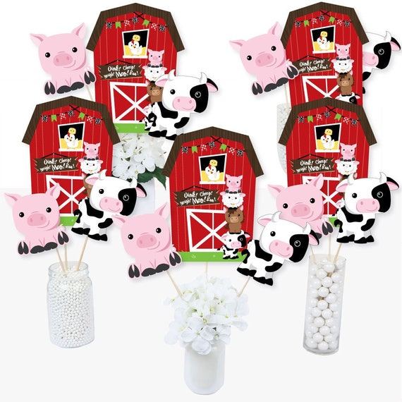 Farm Animals Centerpiece Sticks Barnyard Baby Shower Table