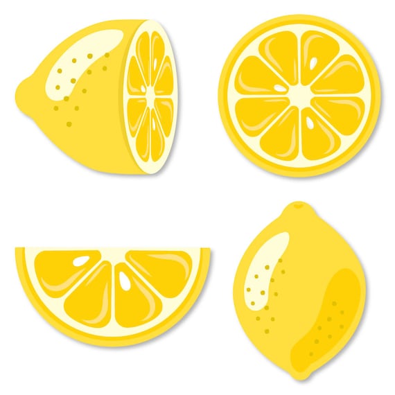 So Fresh Lemon DIY Shaped Die Cut Paper Cut Outs Citrus Lemonade