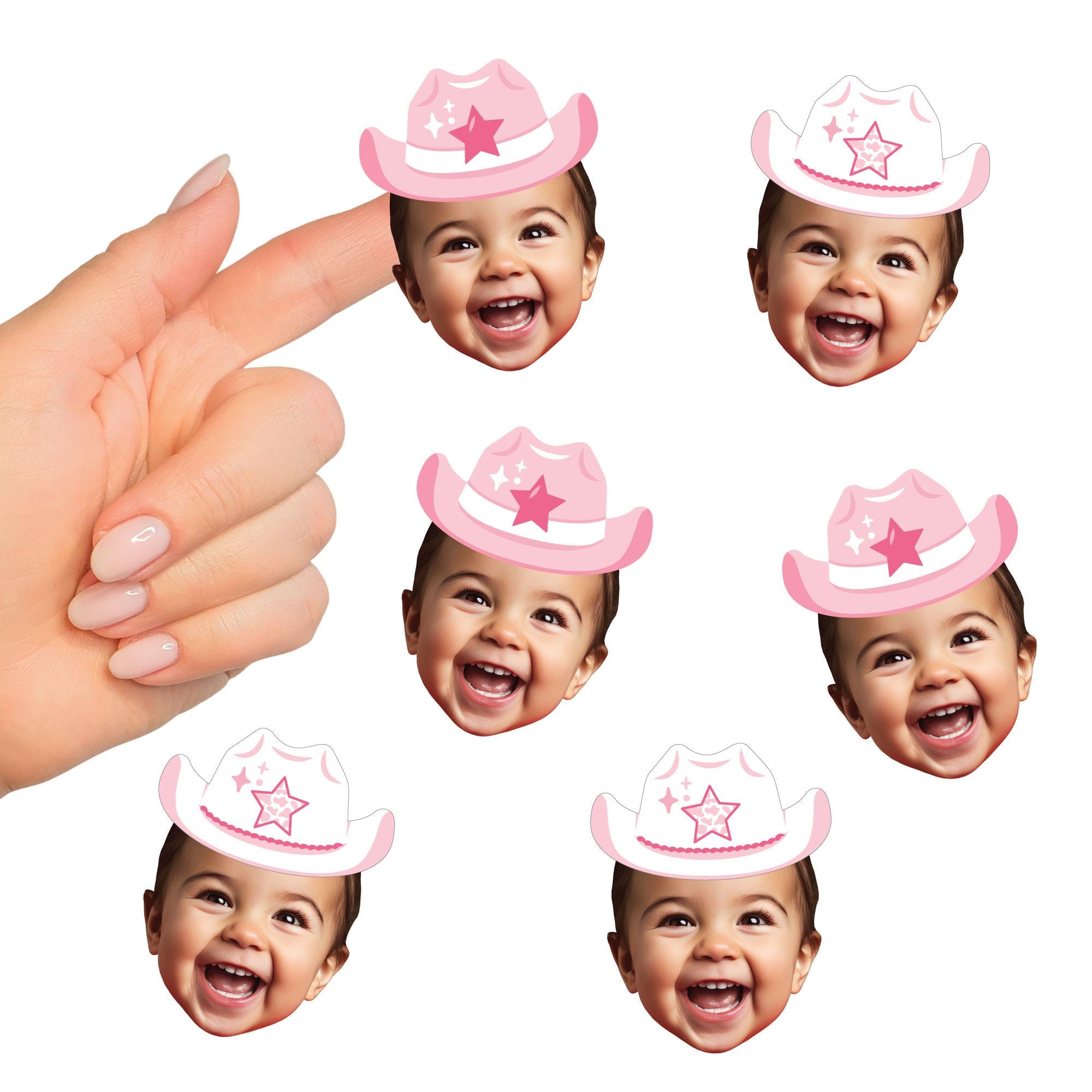 Pink Rodeo Sticker Custom Photo Pink First Rodeo - Cowgirl 1st Birthday Party Favors - Fun ...