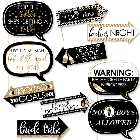 Hen Party Photobooth Kit Gold Hen Party Photobooth Kit Gold