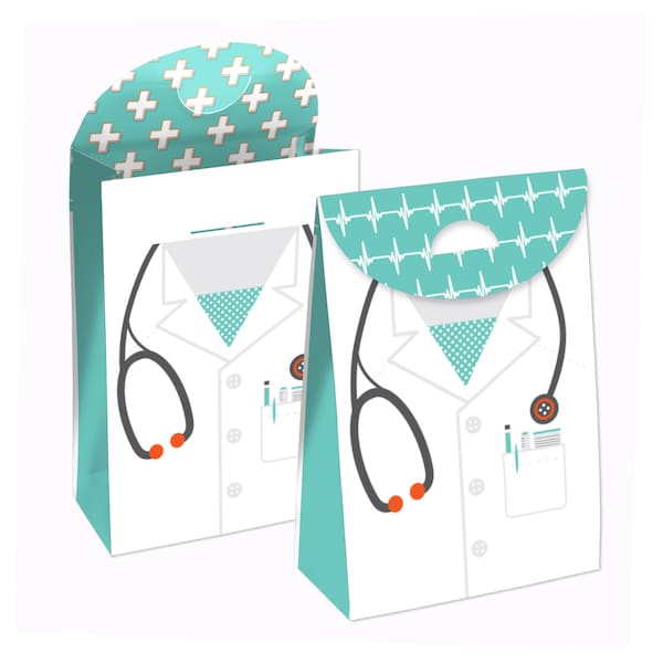 Medical School Grad - Doctor Graduation Gift Favor Bags - Party Goodie Boxes - Set of 12