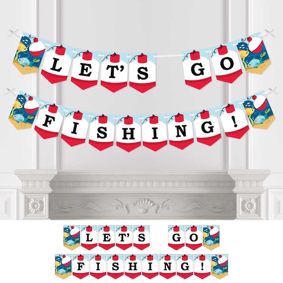 Let's Go Fishing - Fish Themed Birthday Party or Baby Shower Bunting Banner  - Party Decorations - Let's Go Fishing by Big Dot of Happiness