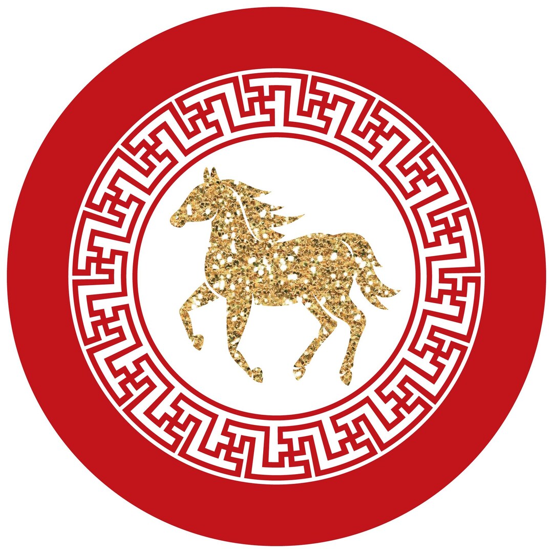 Chinese New Year - 2026 Year of the Horse Party Sticker Labels - 24 Ct ...