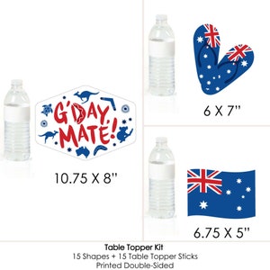 Big Dot Of Happiness Australia Day Party Centerpiece Sticks - Set Of 15 Table Toppers, G'Day Mate Theme - View #8