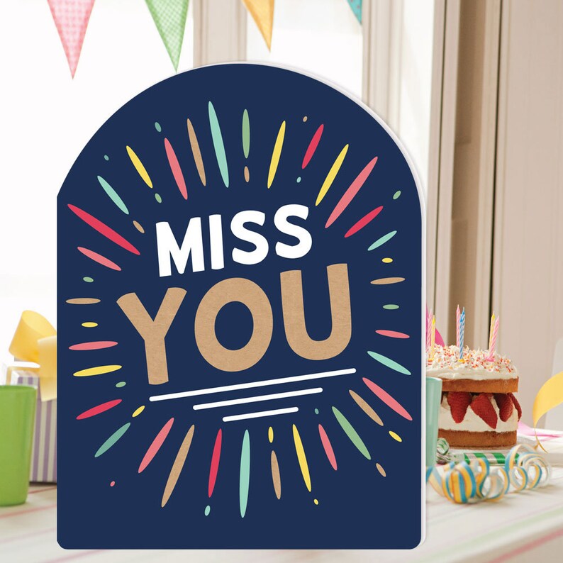 Miss You Going Away Giant Greeting Card Big Shaped Etsy
