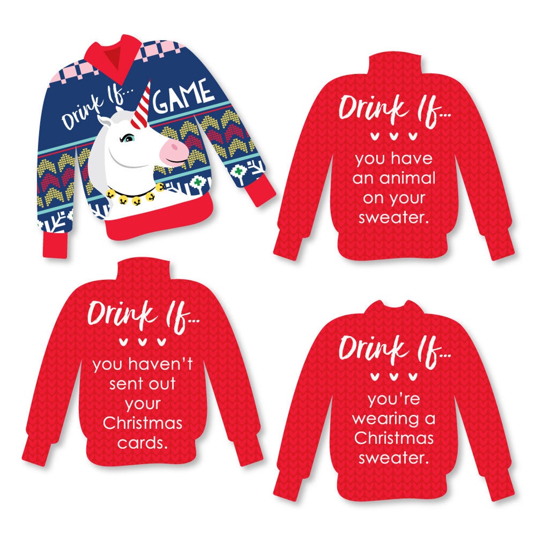 Drink If Wild and Ugly Sweater - Holiday and Christmas Animals Party ...