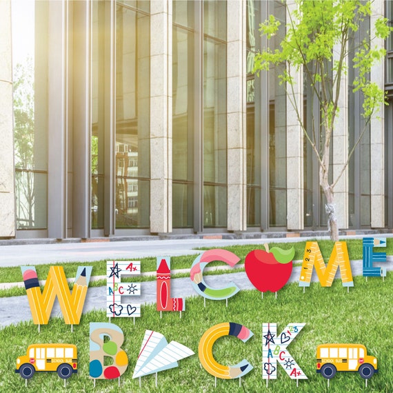Welcome Back To School Banner Set – 2-Pack, Yellow, Outdoor/Indoor – First Day Decor For Classroom Or Porch