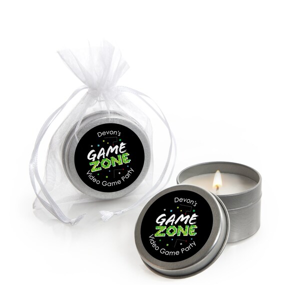 Game Zone - Candle Tin Pixel Video Game Party or Birthday Party Favors - Set of 12 Il_570xn
